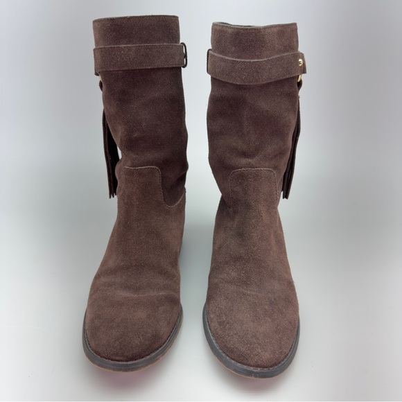 Michael Kors Brown Suede Fringed Boots - Picture 2 of 11